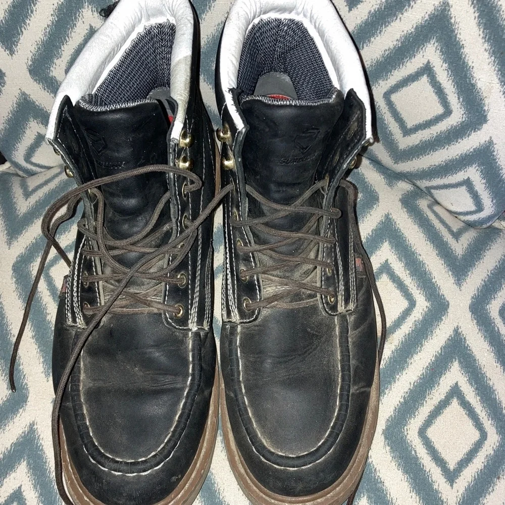Sureway Men's‎ Black Leather Boots 13
